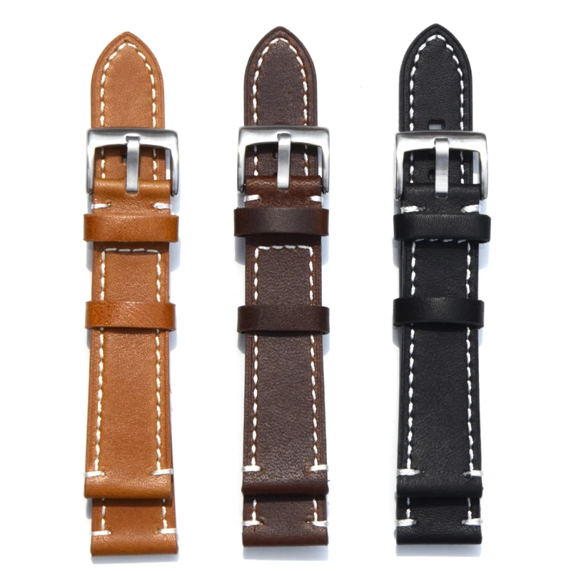 

watch strap 18 19 20 21 22 23 24mm brown Leather Band for Omega Tissot Seiko Casio Mido Tudor citizen Bracelet Wristband Belt