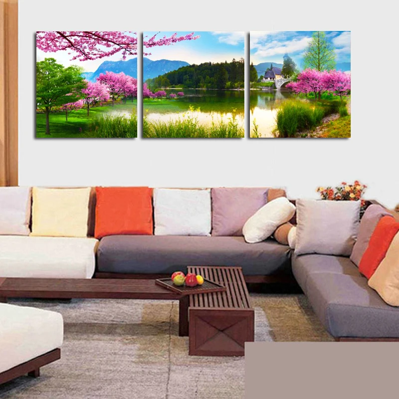 No Frame 3 Panels Modern Peach lake landscape Painting On Canvas Wall Art Cuadros Picture Home Decor For Living room and bedroom
No Frame 3 Panels Modern Peach lake landscape Painting On Canvas Wall Art Cuadros Picture Home Decor For Living room and bedroom