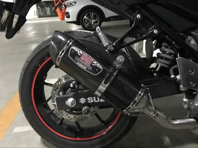 Для Suzuki GSX250 250R выхлопная система мотоцикла из настоящего углеродного волокна