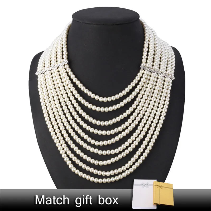 Multi-layer Simulated Pearl Choker Necklace Fashion Jewelry Wedding For Women Statement Collar Necklace Gift Box N205
Multi-layer Simulated Pearl Choker Necklace Fashion Jewelry Wedding For Women Statement Collar Necklace Gift Box N205