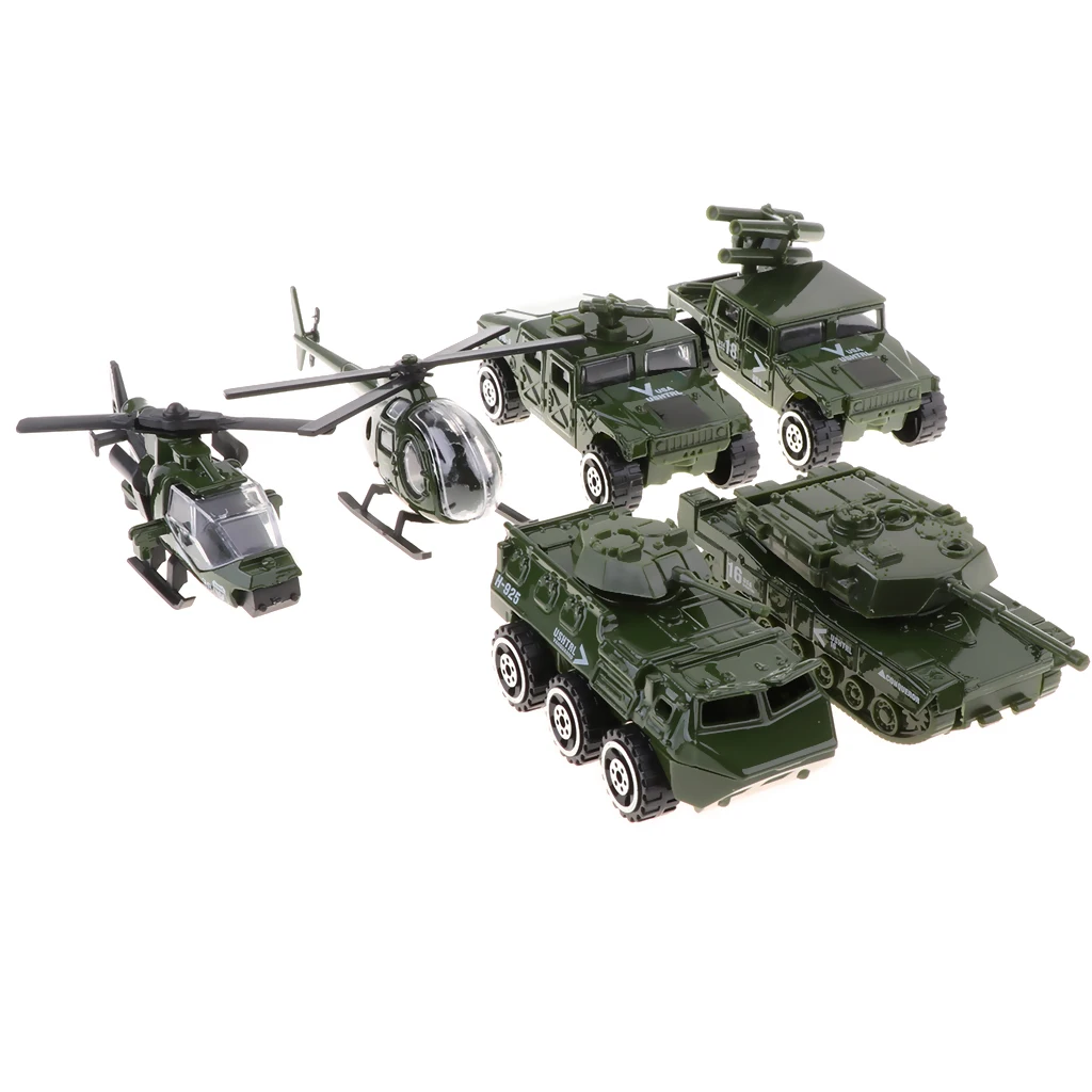 6pcs/set Diecast Metal Army Vehicle Toy Set, 1/87 Scale Military Jeep Tank Helicopters Car Model Toy for Kids Children
6pcs/set Diecast Metal Army Vehicle Toy Set, 1/87 Scale Military Jeep Tank Helicopters Car Model Toy for Kids Children