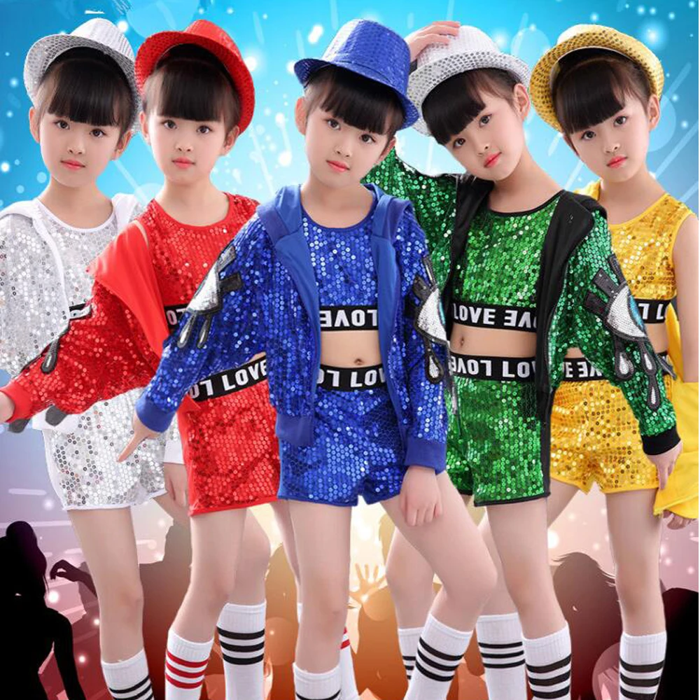 Tops+Pants+Coat Children Jazz Dance Costumes Girls Street Dance Sequined Party Show Clothes Modern Child hip hop Stage Outfits
Tops+Pants+Coat Children Jazz Dance Costumes Girls Street Dance Sequined Party Show Clothes Modern Child hip hop Stage Outfits