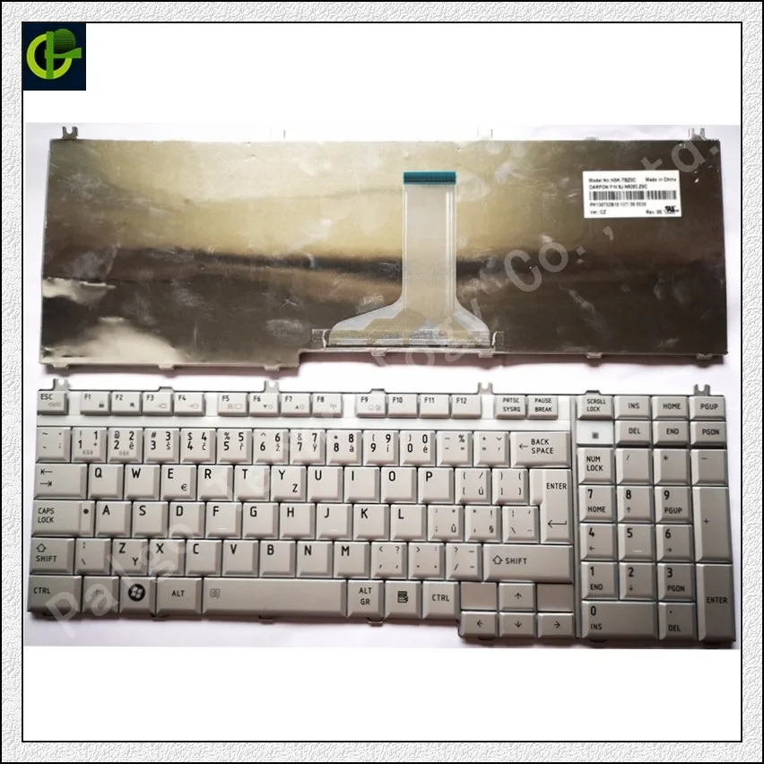 Чешская клавиатура для Toshiba Satellite P305 P305D L350D L355 L355D P500 P505D L505 L505D L550 L550D L555 серебристая