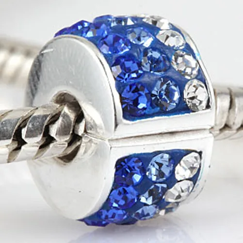 Blue White Red 3 Colors Austrian Crystal Rhinestones Pave 925 Sterling Silver Lock Clip European Charm Stopper Beads SCSB024
Blue White Red 3 Colors Austrian Crystal Rhinestones Pave 925 Sterling Silver Lock Clip European Charm Stopper Beads SCSB024