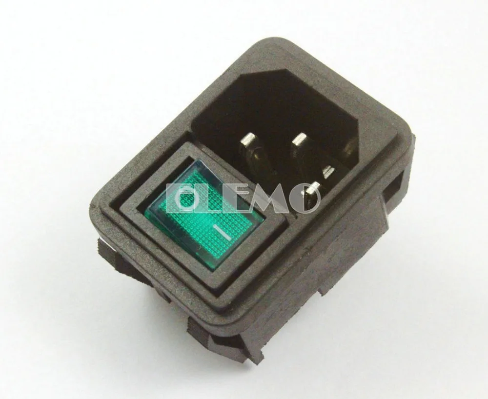 5 x Panel Green DPST Rocker Switch C14 3Pin Male Plug Inlet Power Socket AC 250V 10A
5 x Panel Green DPST Rocker Switch C14 3Pin Male Plug Inlet Power Socket AC 250V 10A