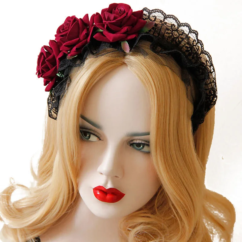Women Red Blue Rose Flower Hairband Lady Bridal Wedding Party Black Lace Statement Headband Garland Hair Band Hoop Accessory
Women Red Blue Rose Flower Hairband Lady Bridal Wedding Party Black Lace Statement Headband Garland Hair Band Hoop Accessory