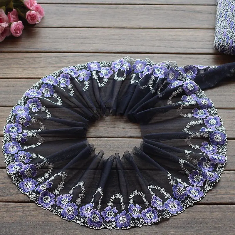 2yards/lot 16cm wide Embroidered Tulle Lace trim mesh lace trim~Black + Purple + Blue~beautiful~
2yards/lot 16cm wide Embroidered Tulle Lace trim mesh lace trim~Black + Purple + Blue~beautiful~
