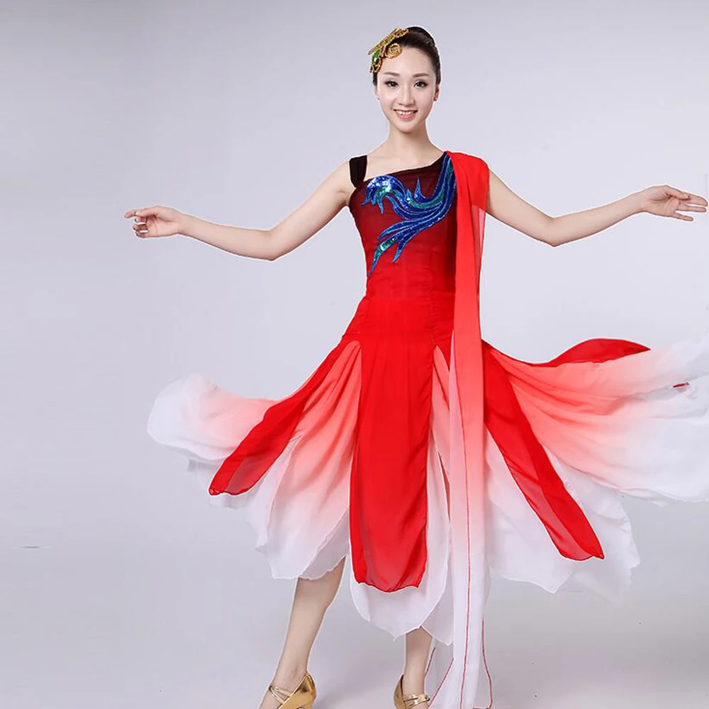Фото Красный одежда для классических танцев янгко костюм китайского - купить
