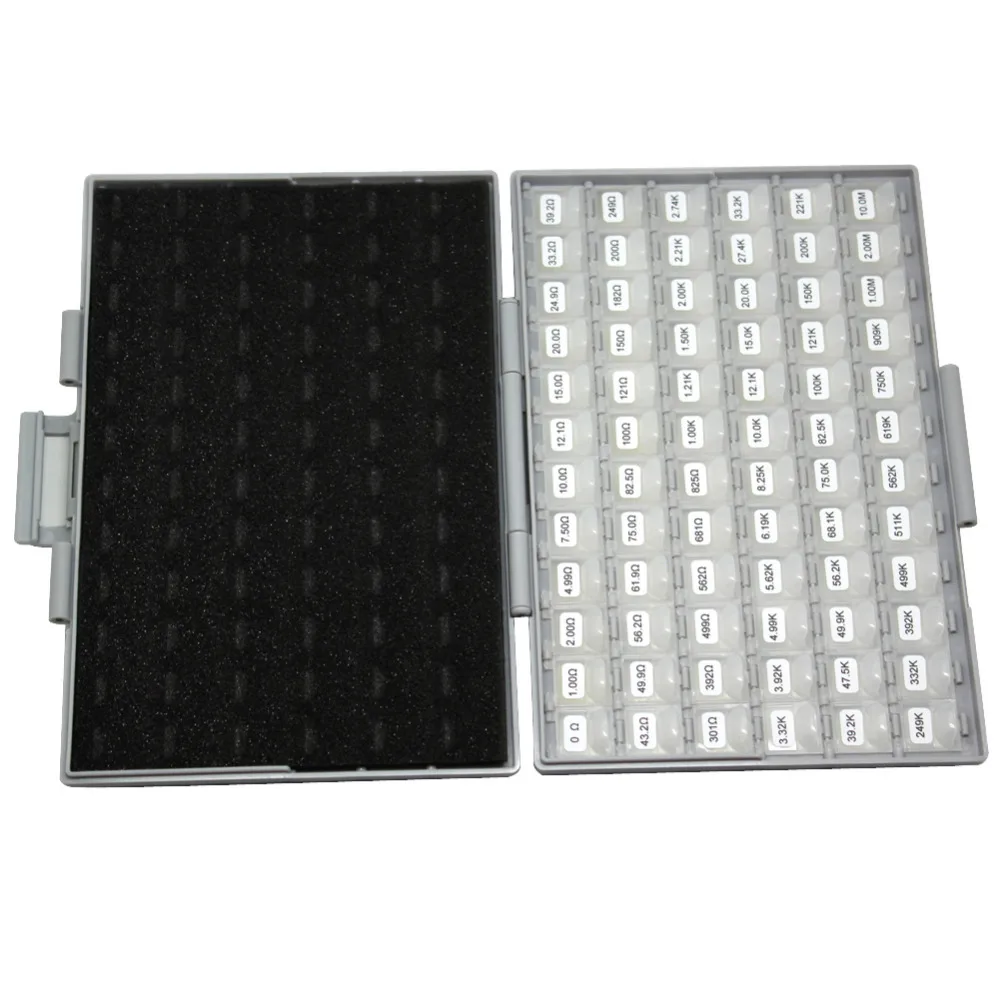 AideTek 0201 size 72 values 100pc/value resistor kit 1% fillled in assorted enclosure resistor storage plastic box R02E12100
AideTek 0201 size 72 values 100pc/value resistor kit 1% fillled in assorted enclosure resistor storage plastic box R02E12100