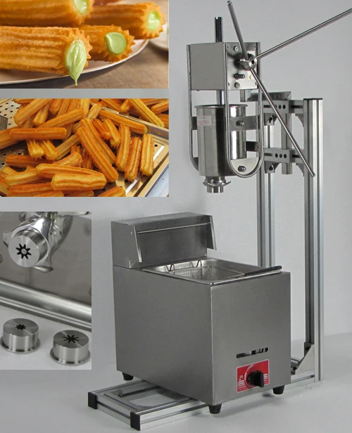 3L Capacity Commerical churros maker machine with 6L Gas Deep Fryer and three size churros models
3L Capacity Commerical churros maker machine with 6L Gas Deep Fryer and three size churros models