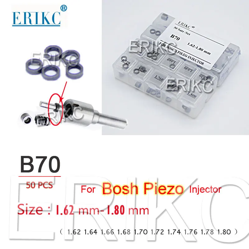 ERIKC 50 шт. B70 пьезодизельные Шайба форсунки Размер 1,62-1,80 мм топливные инъекционные штифты наборы разных типов для Bosch пьезоинъекции
ERIKC 50 шт. B70 пьезодизельные Шайба форсунки Размер 1,62-1,80 мм топливные инъекционные штифты наборы разных типов для Bosch пьезоинъекции