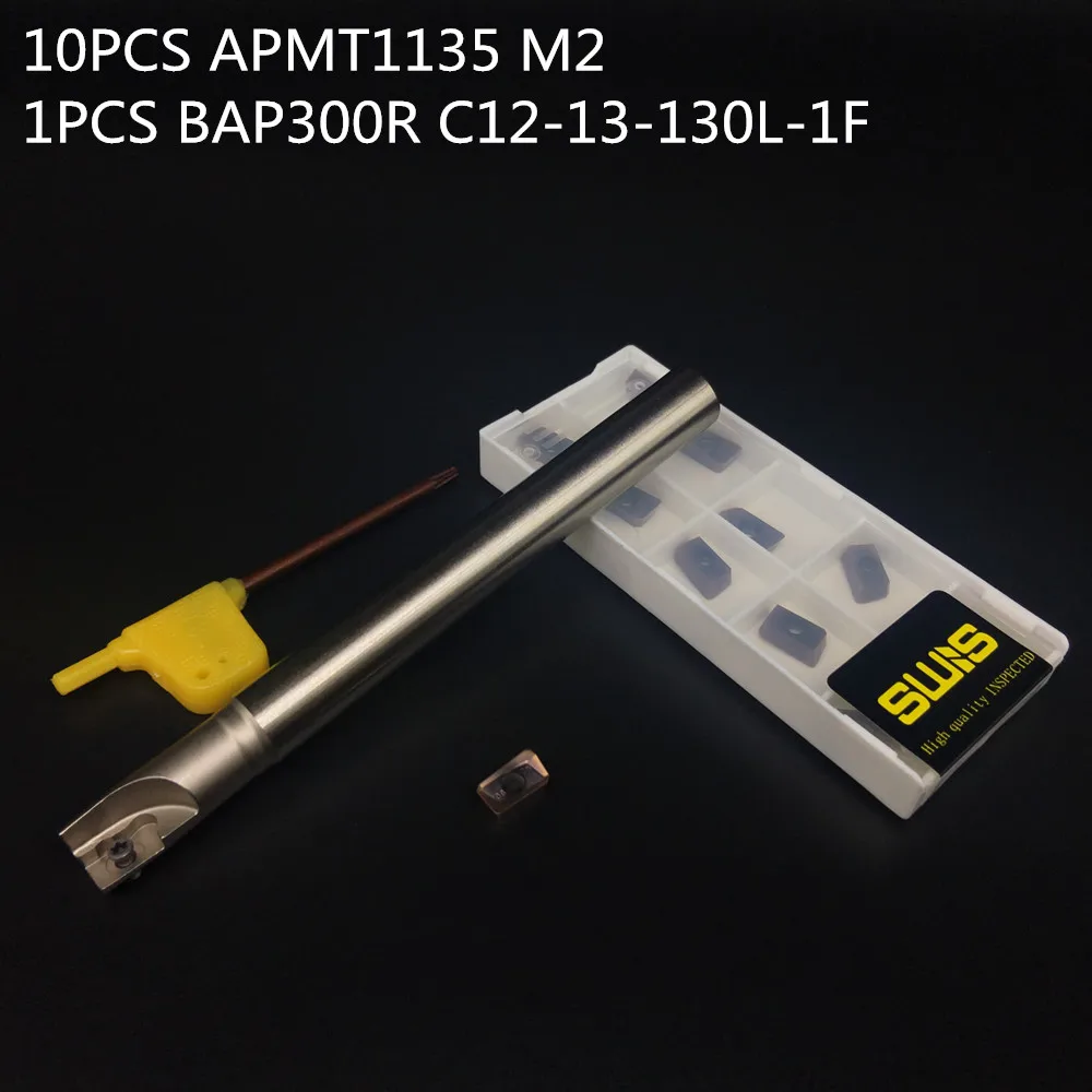 10PCS APMT1135 M2 + 1PCS 13mm Milling cutter holder BAP300R C12-13-130L-1F face mill finishing Working P M K
10PCS APMT1135 M2 + 1PCS 13mm Milling cutter holder BAP300R C12-13-130L-1F face mill finishing Working P M K