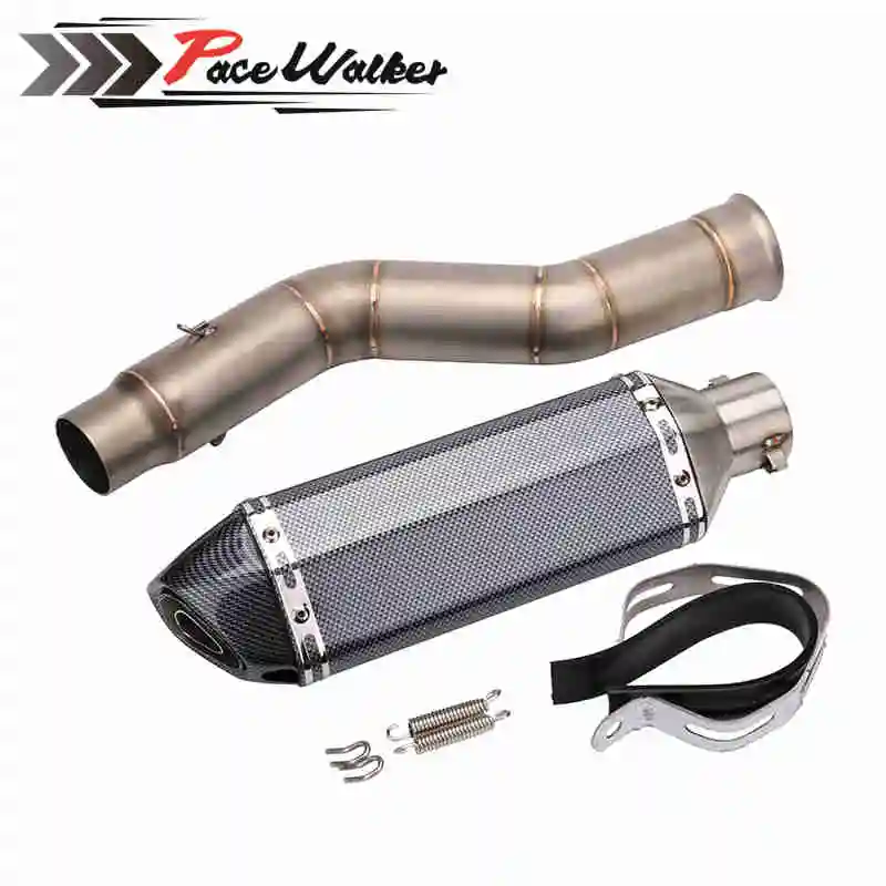 motorcycle mid of the exhaust pipe Muffler +51mm Exhaust muffler for yamaha YZF R1 YZFR1 2009 2010 2011 2012 2013 2014 | Автомобили и