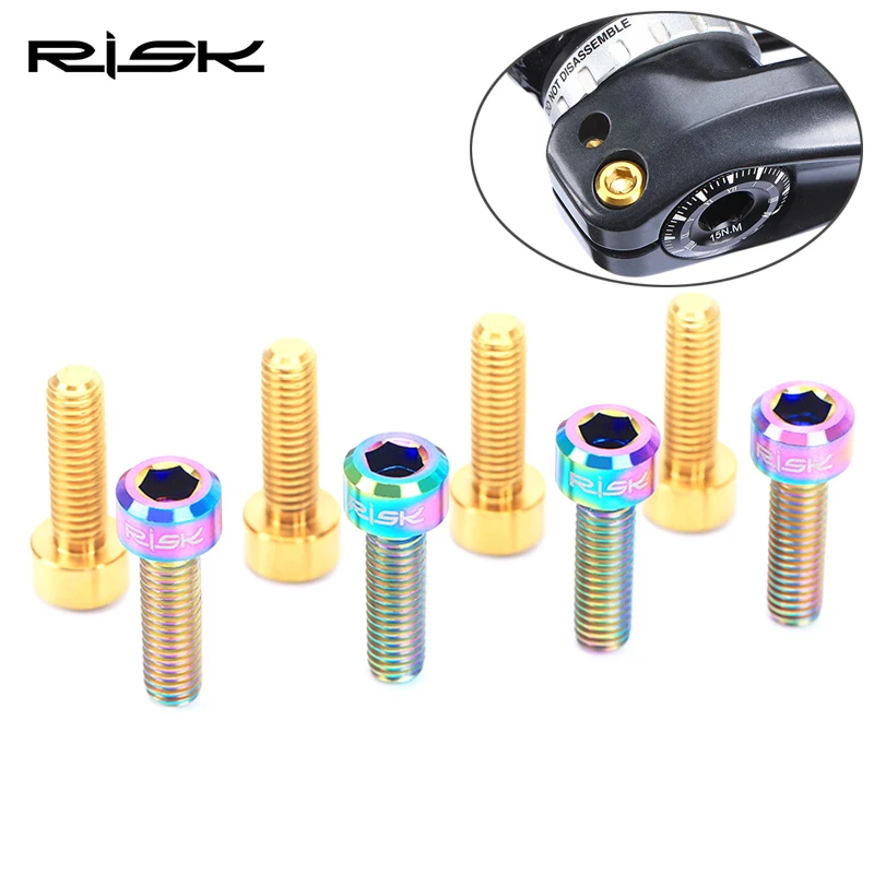 RISK 4PCS/lot M6*18mm M6x20mm Bike Crank Bolts Titanium Alloy Disc Brake Fixed Screws Bicycle Crank Screws Cycling Bolts
RISK 4PCS/lot M6*18mm M6x20mm Bike Crank Bolts Titanium Alloy Disc Brake Fixed Screws Bicycle Crank Screws Cycling Bolts