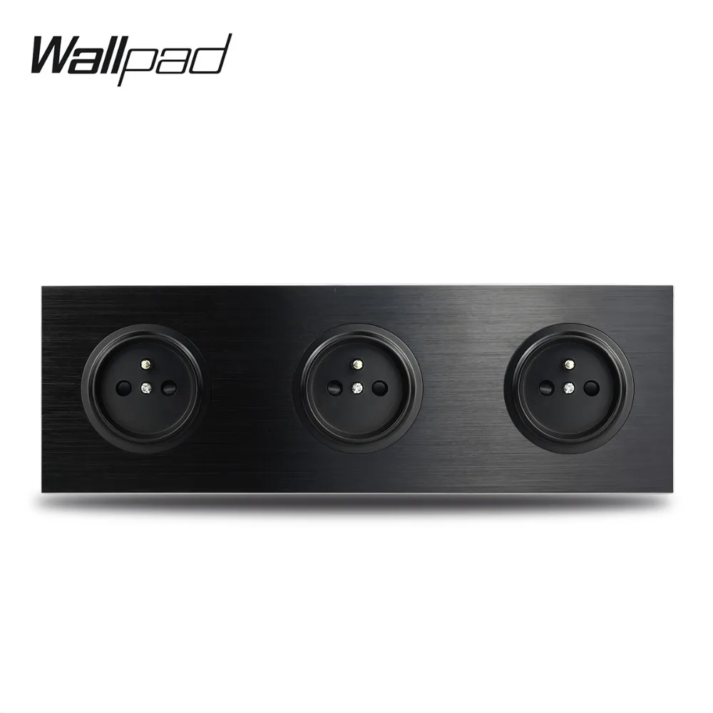 Wallpad L6 черная алюминиевая Тройная французская настенная электрическая розетка Глянцевая металлическая накладка 258*86 мм
Wallpad L6 черная алюминиевая Тройная французская настенная электрическая розетка Глянцевая металлическая накладка 258*86 мм