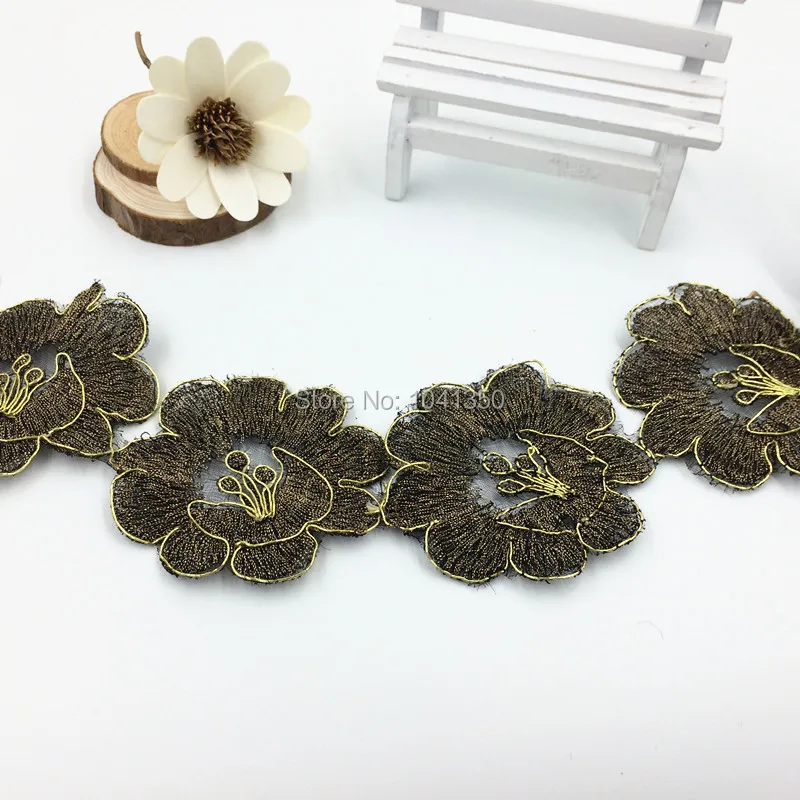 3yards 7.5*7cm Gold Car Bone Guipure Embroidery Flower Lace Applique Trim Sewing Ruban Dentelle For DIY Garment Accessories
3yards 7.5*7cm Gold Car Bone Guipure Embroidery Flower Lace Applique Trim Sewing Ruban Dentelle For DIY Garment Accessories