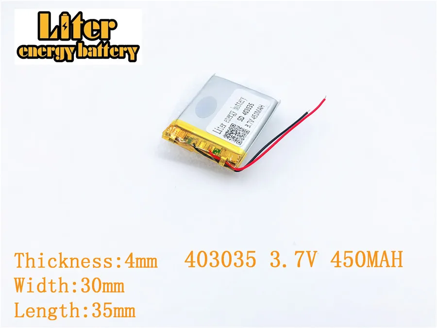 3.7V 450mAH 403035 Polymer lithium battery for 450MAH PLUG GPS mp3 mp4 mp5 cell polymer rechargeable | Электроника