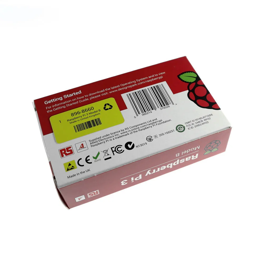 Плата RS Raspberry Pi 3 Model B 1 ГБ LPDDR2 BCM2837 четырехъядерный процессор Ras PI3 PI 3B Wi-Fi и Bluetooth |