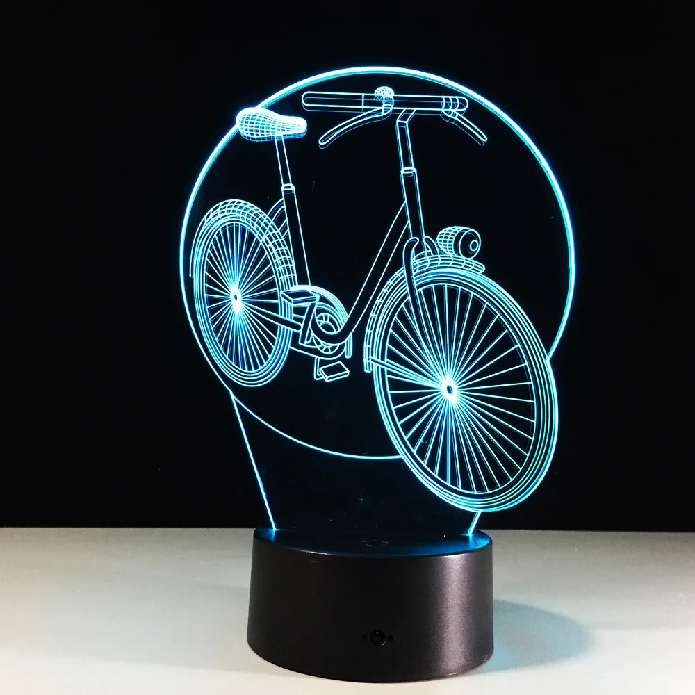 Acrylic Bicycle Modelling LED 3D Lamp Creative 7 Color Usb Nightlight for Children Xmas Gift Home Bedroom Decor
Acrylic Bicycle Modelling LED 3D Lamp Creative 7 Color Usb Nightlight for Children Xmas Gift Home Bedroom Decor