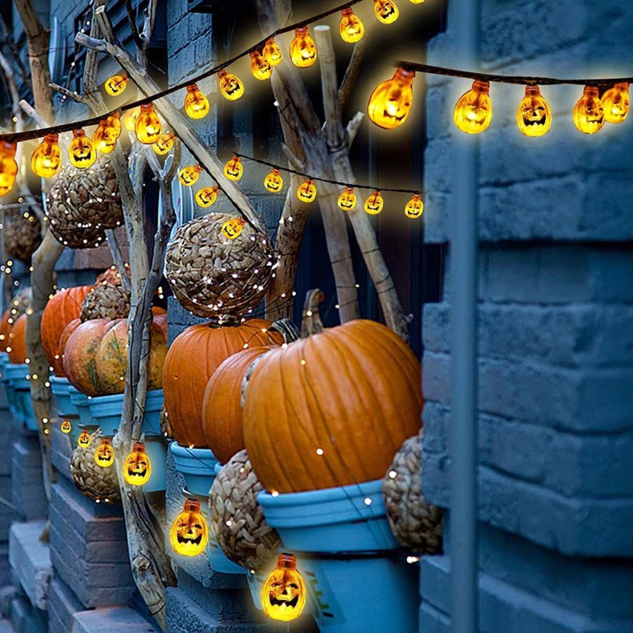 Solar Powered 10/20/30 LEDs Halloween Pumpkin led string lights Halloween Holiday Christmas Party Garden Patio Decoration Lights
Solar Powered 10/20/30 LEDs Halloween Pumpkin led string lights Halloween Holiday Christmas Party Garden Patio Decoration Lights