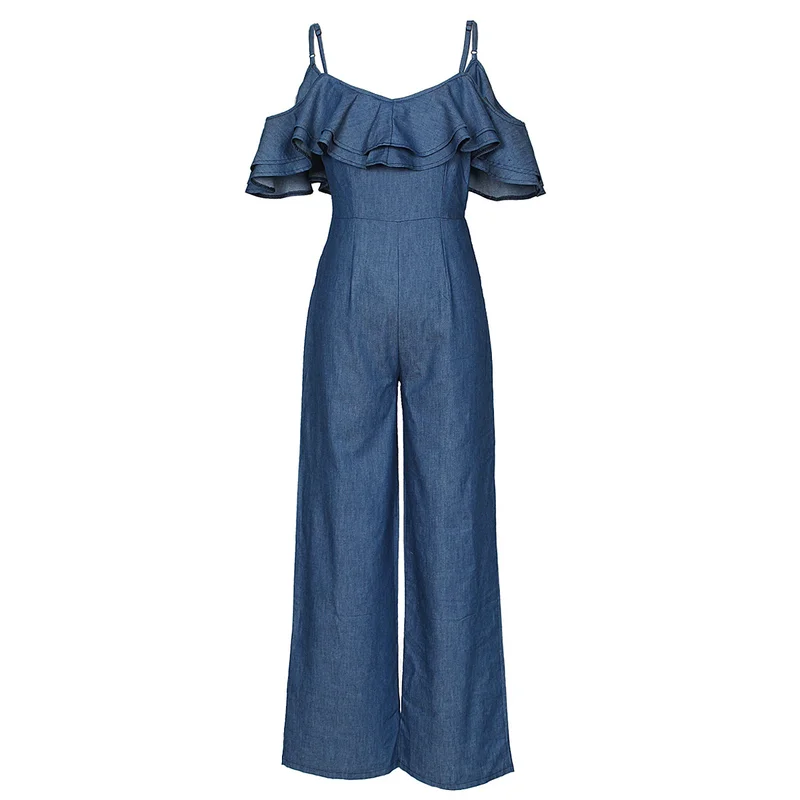 Rompers Womens Jumpsuit Summer Spaghetti Strap Ruffles Denim Jumpsuit Overalls Playsuit Plus Size Wide Leg Pants Overalls
Rompers Womens Jumpsuit Summer Spaghetti Strap Ruffles Denim Jumpsuit Overalls Playsuit Plus Size Wide Leg Pants Overalls
