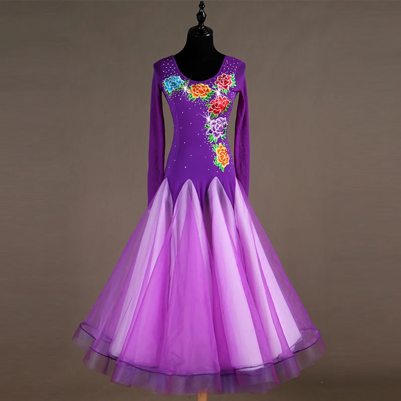 New Standard Ballroom Dress Red And Purple Embroidered Long Sleeve Waltz Dance Ladies/Women/Female Competition Dress DQL247
New Standard Ballroom Dress Red And Purple Embroidered Long Sleeve Waltz Dance Ladies/Women/Female Competition Dress DQL247
