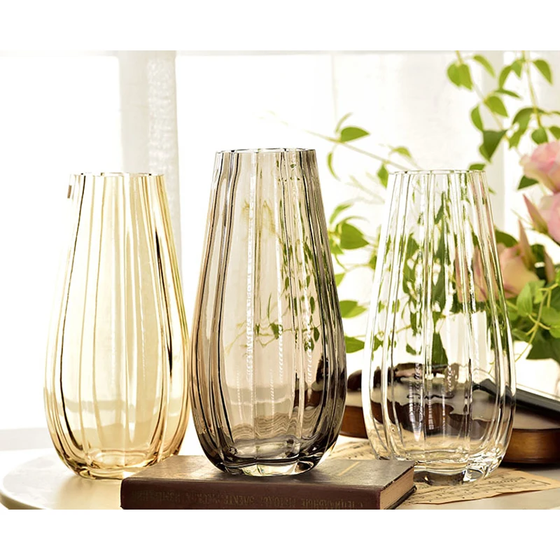 Egg shape Striped glass vase Tabletop Plant Bonsai Flower Wedding decorative flower vase for home decoration Accessories
Egg shape Striped glass vase Tabletop Plant Bonsai Flower Wedding decorative flower vase for home decoration Accessories