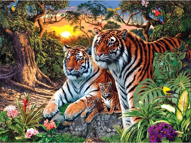 5D Round Diamond Painting Animal Tiger Cross Stitch Diamond Embroidery Full Square Diamond Scenery Rhinestones Home Decor Gift
5D Round Diamond Painting Animal Tiger Cross Stitch Diamond Embroidery Full Square Diamond Scenery Rhinestones Home Decor Gift