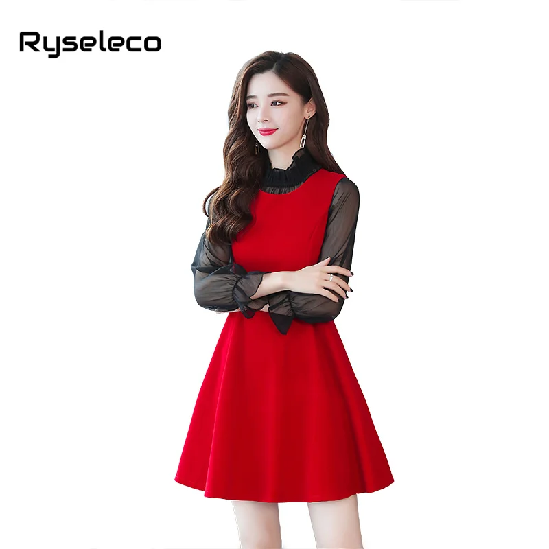 2018 Autumn Winter New Patchwork Ruffles Long Sleeve Short Casual Dress 2pcs Sets Women Elegant Slim Fashion Swing Flare Vestido
2018 Autumn Winter New Patchwork Ruffles Long Sleeve Short Casual Dress 2pcs Sets Women Elegant Slim Fashion Swing Flare Vestido