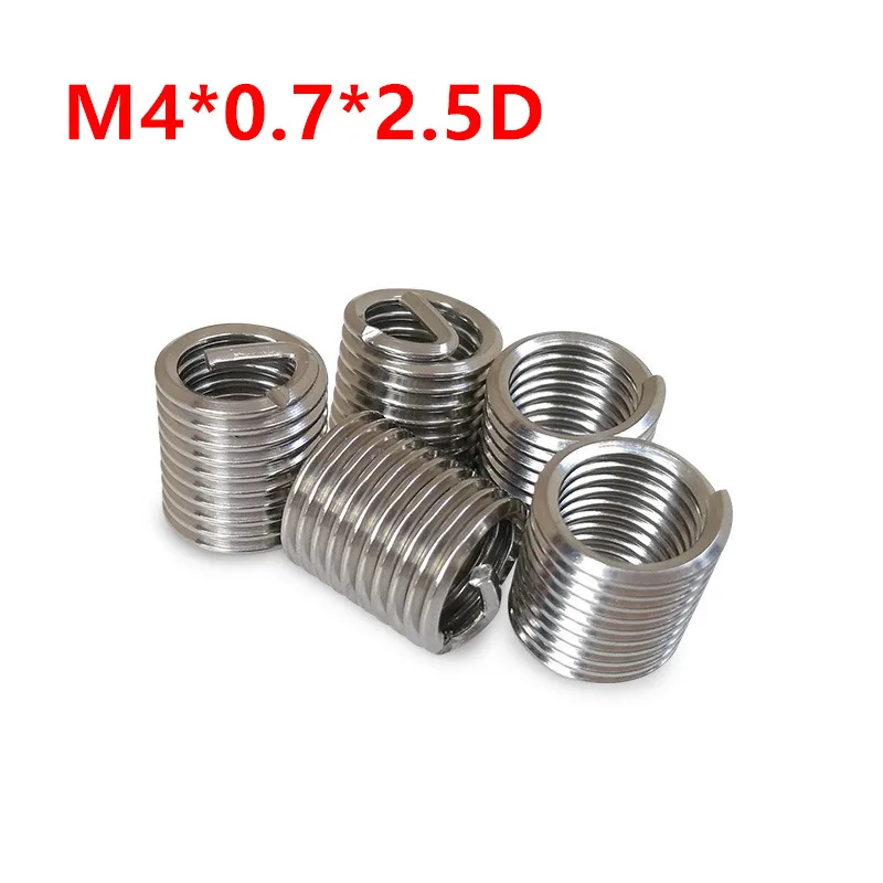100pcs M4*0.7*2.5D Wire Thread Insert m4x2.5d screw sleeve M4 Screw Bushing Helicoil Repair Inserts SUS304 | Обустройство дома