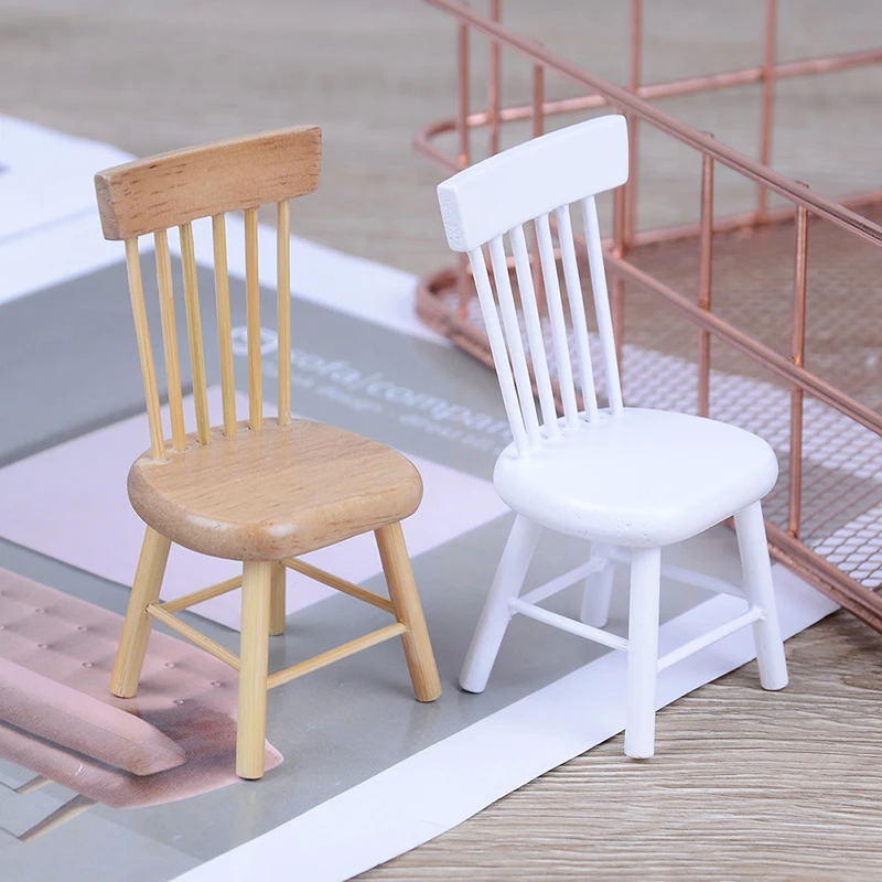 Новая миниатюрная мебель для кукольного домика деревянное кресло масштаб 1:12