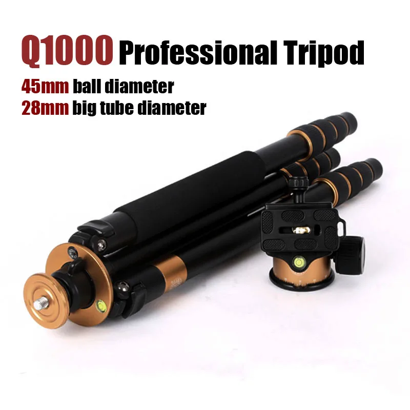 Original QZSD Q1000 Professional Tripod Stand for Canon Nikon Sony Digital SLR DSLR Camera Stable 45mm Ball Head Max Load 15kg
Original QZSD Q1000 Professional Tripod Stand for Canon Nikon Sony Digital SLR DSLR Camera Stable 45mm Ball Head Max Load 15kg