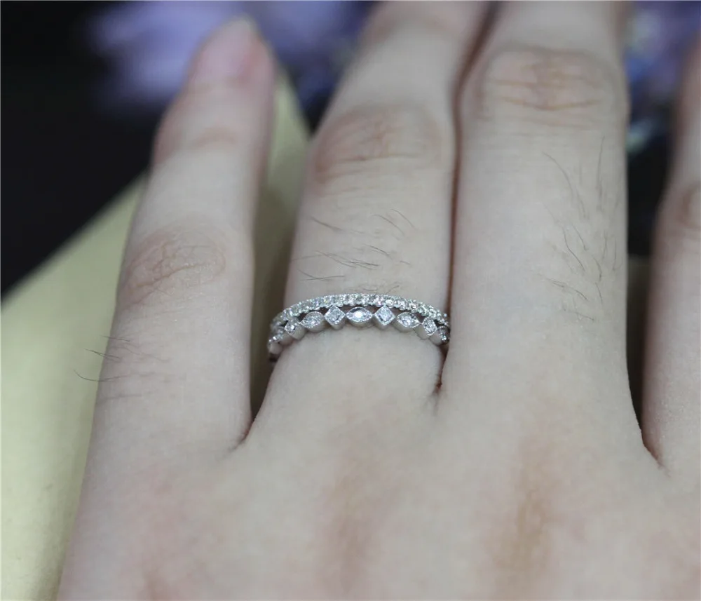 DUPUY 2pcs 14K White Gold Wedding Ring Set Dainty Full Eternity Diamonds Wedding Band Art Deco Match Ring Set Vintage Bridal Set
DUPUY 2pcs 14K White Gold Wedding Ring Set Dainty Full Eternity Diamonds Wedding Band Art Deco Match Ring Set Vintage Bridal Set