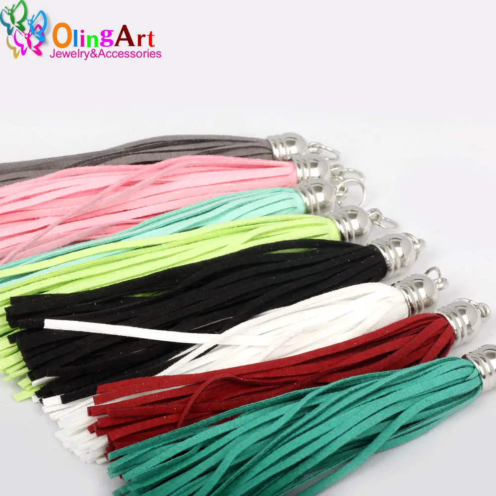 OlingArt 10CM 8pcs Suede Tassel For Keychain Cellphone Straps Jewelry making Charms Leather Tassels With DIY Accessories 2021
OlingArt 10CM 8pcs Suede Tassel For Keychain Cellphone Straps Jewelry making Charms Leather Tassels With DIY Accessories 2021