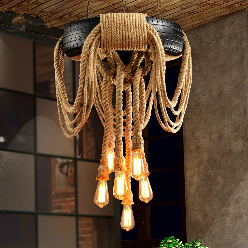 Modern Pendant Lamp Loft Tire Rope Pendant Light retro Suspension Lamp Dia62cm For Bar Coffee shop bar Home lighting decora G157
Modern Pendant Lamp Loft Tire Rope Pendant Light retro Suspension Lamp Dia62cm For Bar Coffee shop bar Home lighting decora G157