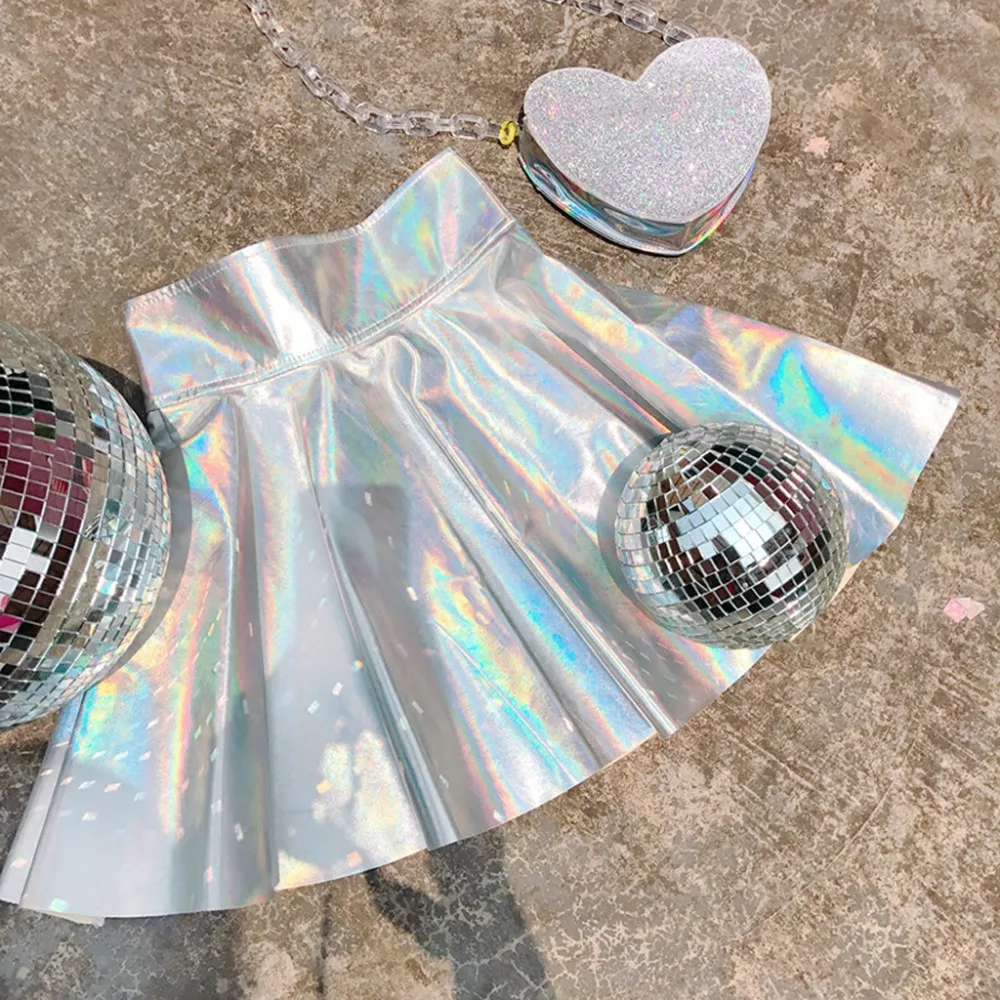 2019 Summer Holographic Skirts Womens Silver Leather Skirt Laser Skirts High Waist Female Pleated Short Skirts faldas mujer BB4
2019 Summer Holographic Skirts Womens Silver Leather Skirt Laser Skirts High Waist Female Pleated Short Skirts faldas mujer BB4