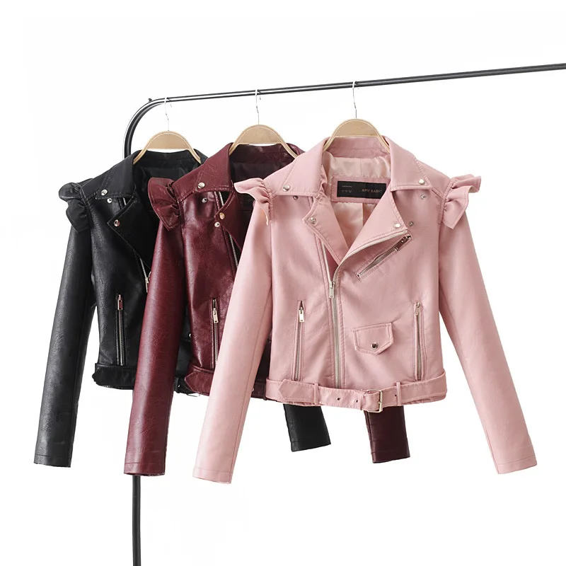 Spring Autumn Black Ren Leather Jacket Women Motorcycle Faux Pu Ladies Leather Jackets Turn-down Collar Zipper Short Coat female
Spring Autumn Black Ren Leather Jacket Women Motorcycle Faux Pu Ladies Leather Jackets Turn-down Collar Zipper Short Coat female