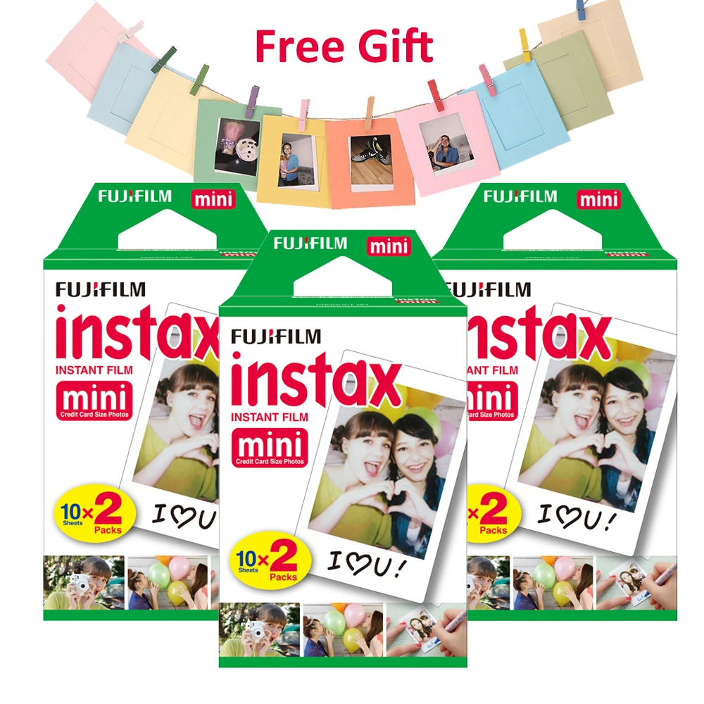 60 листов Fujifilm Instax Mini 8 пленок для Fuji Instant 7 s 9 25 50 90 пленочная камера белый край +