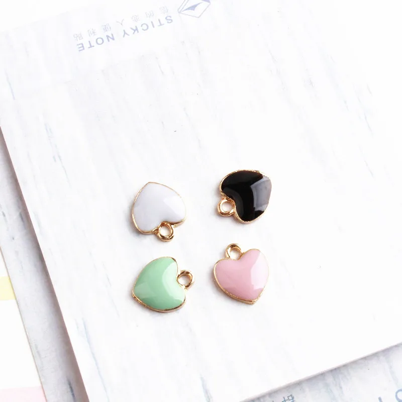 Mix 4 Colors Alloy Enamel Charm Hearts Dangle Charms for Women DIY Bracelet Necklace Jewelry Make 20Pcs/lot | Украшения и