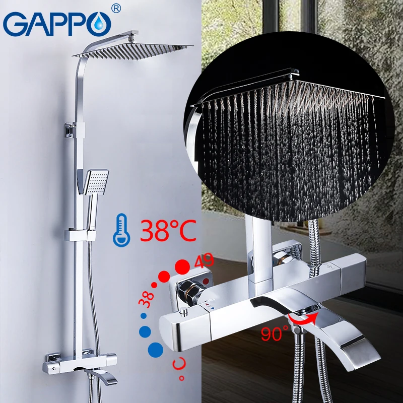 GAPPO brass bathtub faucet thermostatic rainfall warm cold water showering faucets bathroom safety warm bath shower mixer
GAPPO brass bathtub faucet thermostatic rainfall warm cold water showering faucets bathroom safety warm bath shower mixer