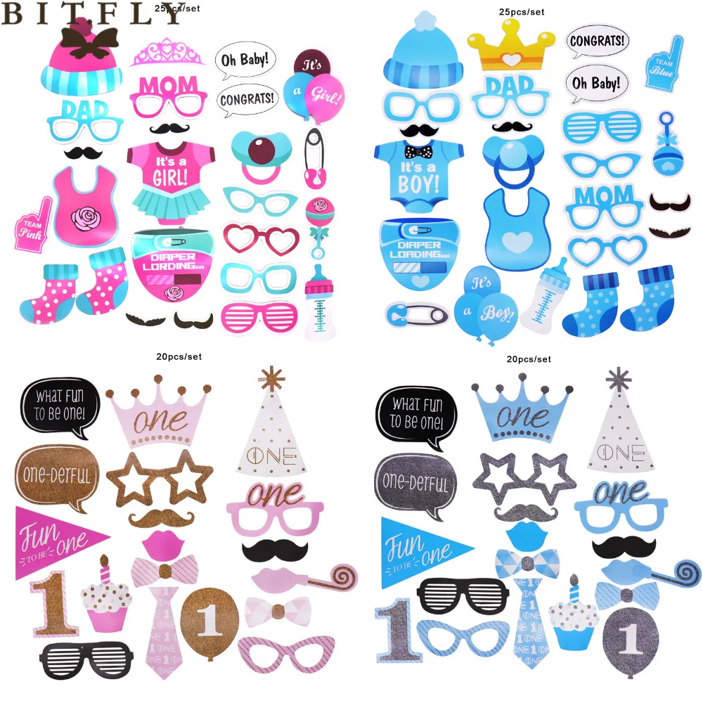 25pcs/set Baby Shower Its a Boy Girl Fun Photo Booth Props For 1st Birthday Baby shower Boy Birthday Party Decoration
25pcs/set Baby Shower Its a Boy Girl Fun Photo Booth Props For 1st Birthday Baby shower Boy Birthday Party Decoration