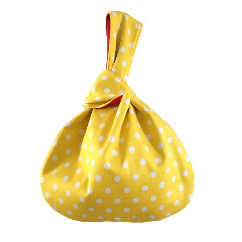New Original Handmade Yellow Wave Point Hands Bags For Women Japanese Style Knot Wrist Bag Vintage Small Tote Bag Dual-use
New Original Handmade Yellow Wave Point Hands Bags For Women Japanese Style Knot Wrist Bag Vintage Small Tote Bag Dual-use