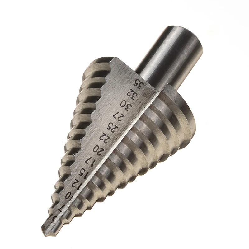 

1Pcs 5-35MM New Style HSS 13 Steps Plating HSS Cone Drill Bit Round Hole Cutter Hex Shank Steel