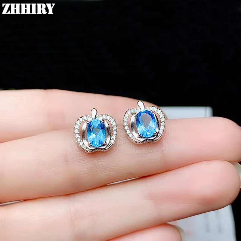 ZHHIRY Real Natural Blue Topaz Earrings 925 Sterling Silver Gemstone Earrings For Women Apple Shape Fine Jewelry
ZHHIRY Real Natural Blue Topaz Earrings 925 Sterling Silver Gemstone Earrings For Women Apple Shape Fine Jewelry