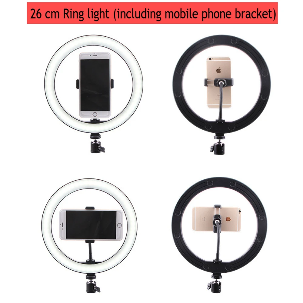 LED Ring Light 16cm 26cm 5600K 64 LEDs Selfie Ring Lamp Photographic Lighting With Tripod Phone Holder USB Plug Photo Studio
LED Ring Light 16cm 26cm 5600K 64 LEDs Selfie Ring Lamp Photographic Lighting With Tripod Phone Holder USB Plug Photo Studio
