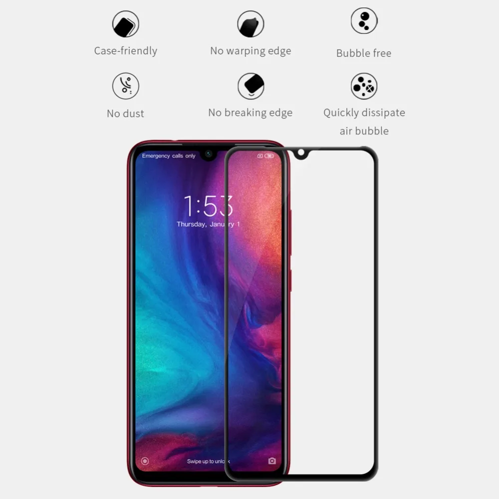 Защитная пленка для экрана Xiaomi Redmi Note 7 Nillkin XD CP + MAX защитная на весь экран Pro |