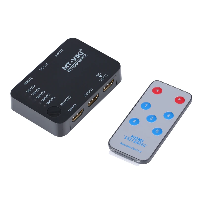 MT-VIKI 5x1 4K x 2K HDMI переключатель 5 в 1 выключатель с поддержкой 3D ик-пульта дистанционного управления 4K * 2K USB
MT-VIKI 5x1 4K x 2K HDMI переключатель 5 в 1 выключатель с поддержкой 3D ик-пульта дистанционного управления 4K * 2K USB