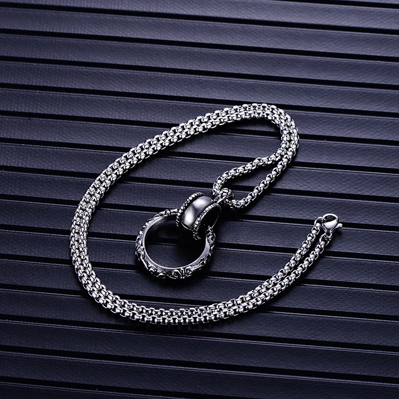 Stainless Steel Men Pendant Necklace Simple Round Steel Smudge Black Punk Necklace Men's Jewelry Gifts
Stainless Steel Men Pendant Necklace Simple Round Steel Smudge Black Punk Necklace Men's Jewelry Gifts