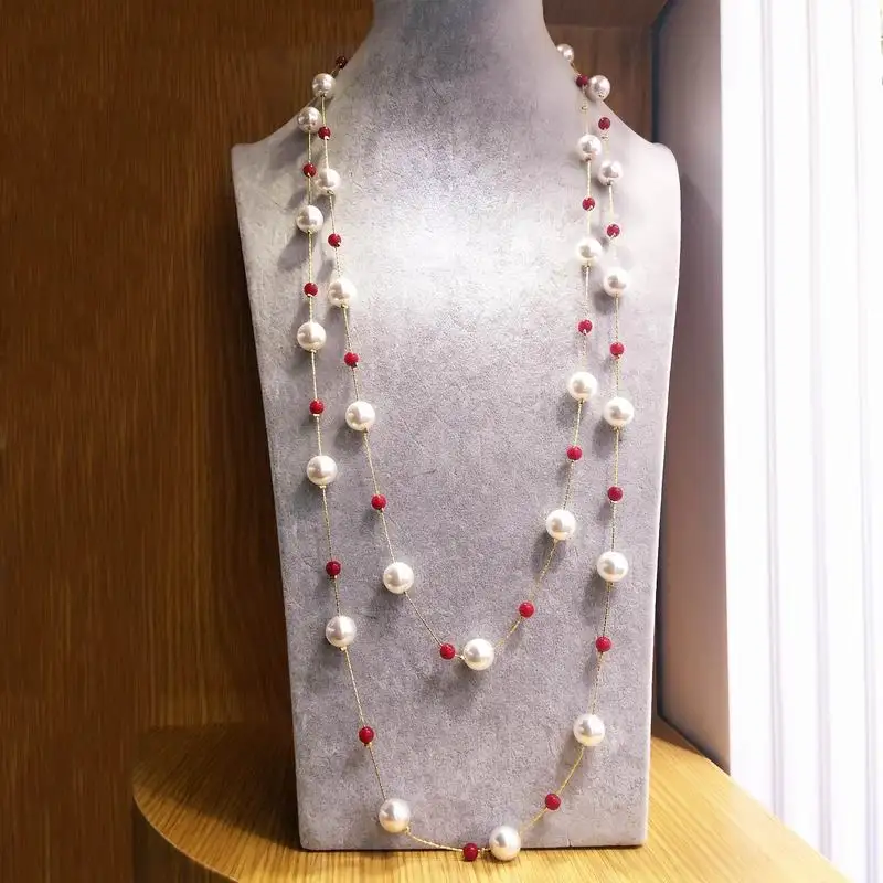 Multi Layers Simulated Pearl Necklace Women White Red Beaded Long Necklace Sweater Chain New Fashion Jewelry Dress Accessories
Multi Layers Simulated Pearl Necklace Women White Red Beaded Long Necklace Sweater Chain New Fashion Jewelry Dress Accessories
