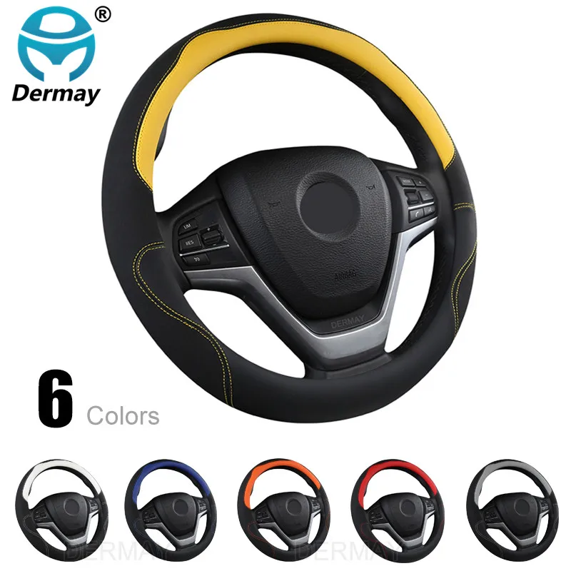DERMAY 2018 NEW 6 colors Steering Wheel Cover Leather Universal For Audi BMW VW Buick Ford etc. 95%Cars High Quality
DERMAY 2018 NEW 6 colors Steering Wheel Cover Leather Universal For Audi BMW VW Buick Ford etc. 95%Cars High Quality